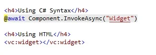 Razor syntax calling a ViewComponent