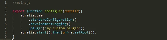Aurelia - Customizing Startup