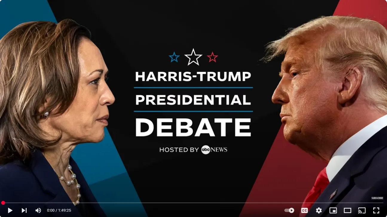 Political debate analysis content sample - Trump and Harris debate commentary